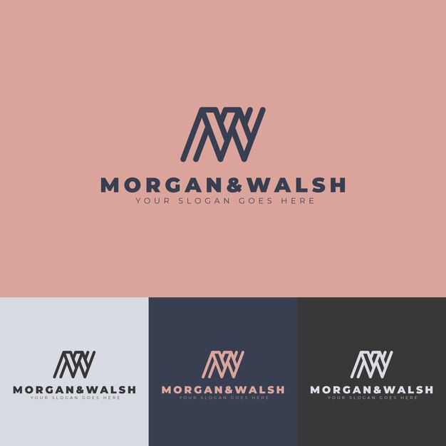 Flaches Design MW-Logo-Design-Vorlage