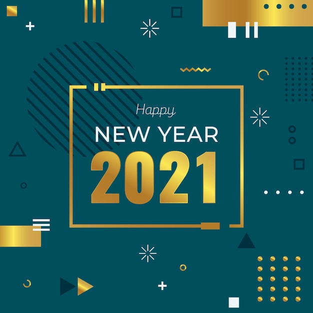 Flaches design neujahr 2021