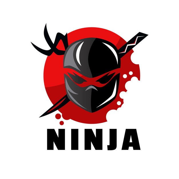 Flaches Design Ninja-Logo-Vorlage