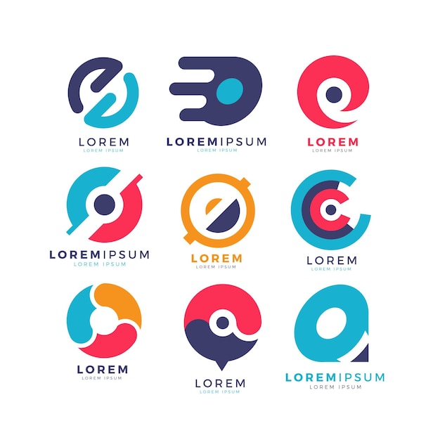 Kostenloser Vektor flaches design o logo-sammlung