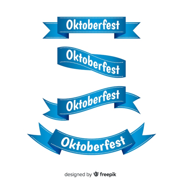 Flaches design oktoberfest band sammlung