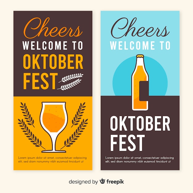 Kostenloser Vektor flaches design oktoberfest banner vorlage