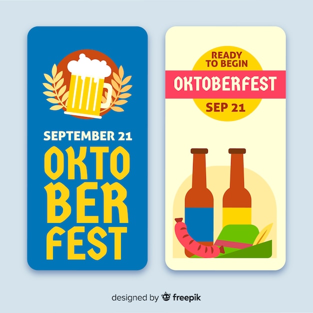 Flaches design oktoberfest banner vorlage