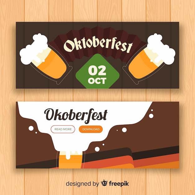 Kostenloser Vektor flaches design oktoberfest banner vorlage