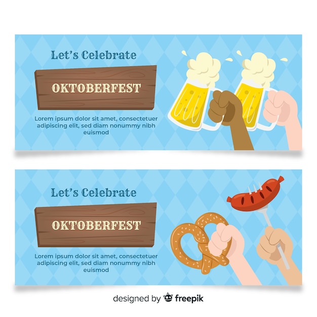 Flaches design oktoberfest banner vorlagen