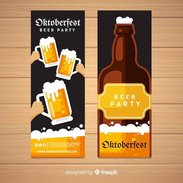 Flaches design oktoberfest banner