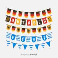 Kostenloser Vektor flaches design oktoberfest girlande sammlung