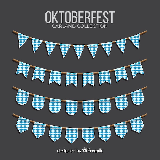 Kostenloser Vektor flaches design oktoberfest girlande sammlung