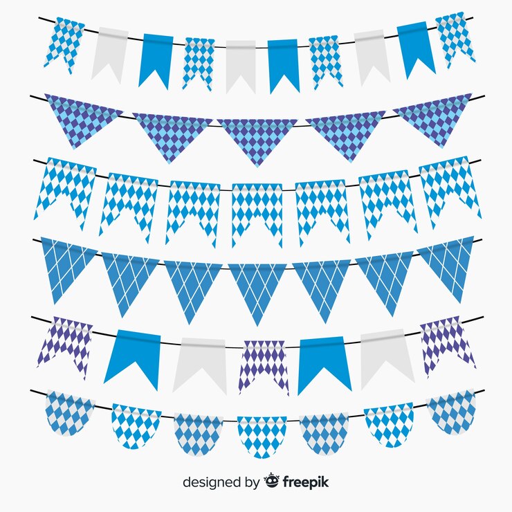 Kostenlose Vektor flaches design oktoberfest girlande sammlung