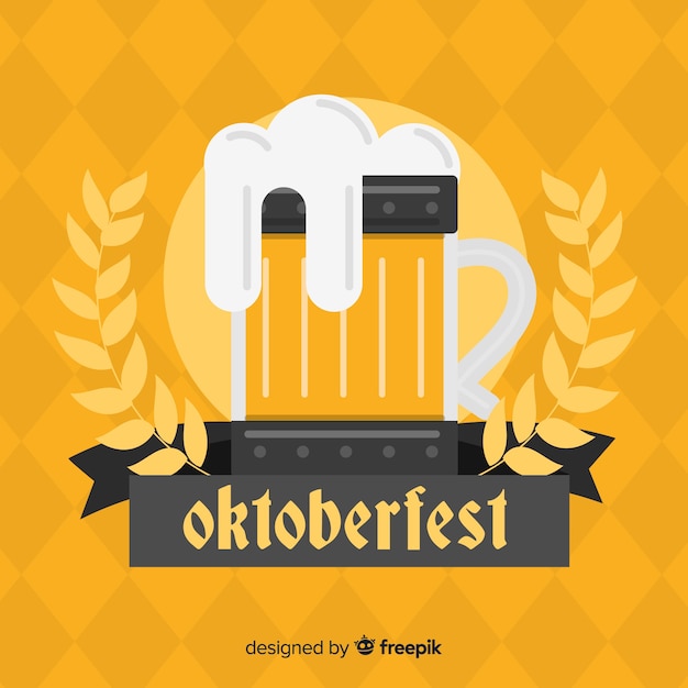 Flaches design oktoberfest hintergrund