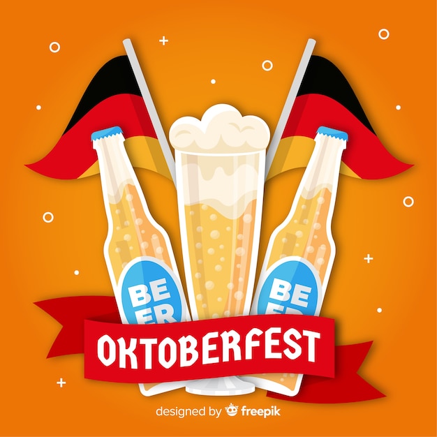 Flaches design oktoberfest hintergrund