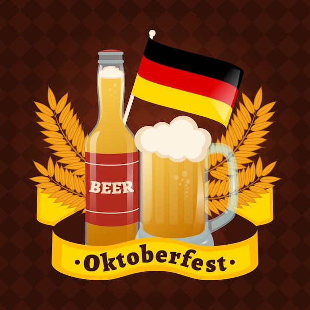 Kostenloser Vektor flaches design oktoberfest-konzept