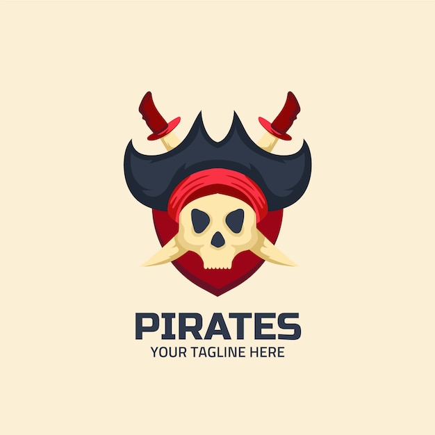 Flaches design-piraten-logo