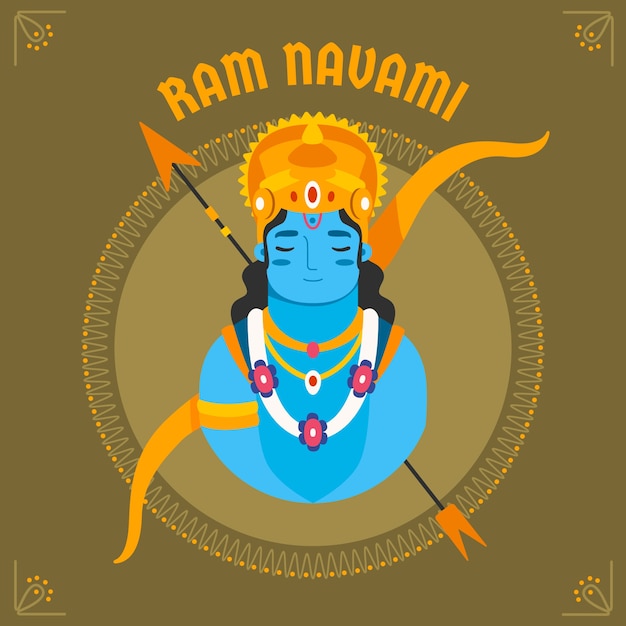 Flaches Design Ram Navami Feier