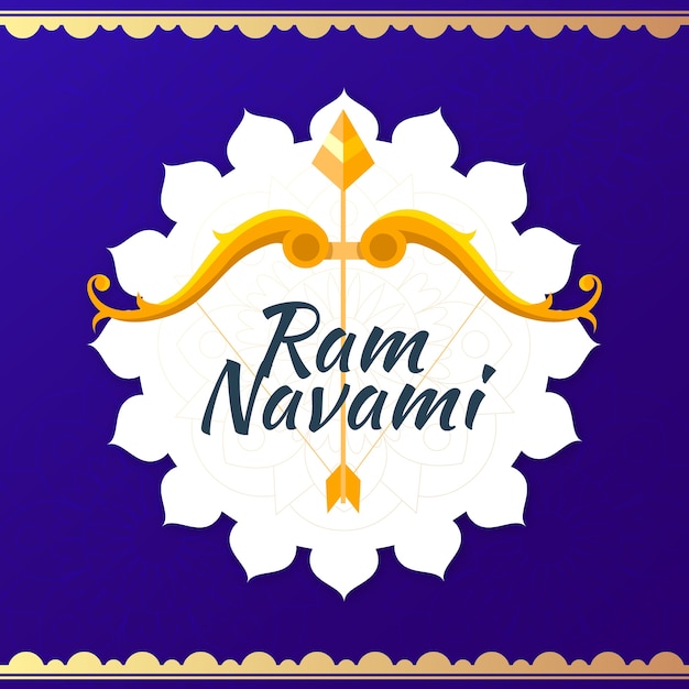 Kostenloser Vektor flaches design ram navami konzept