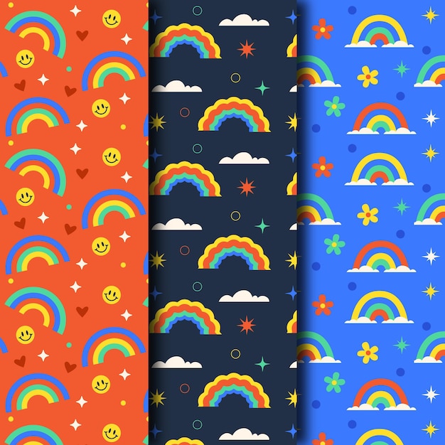 Flaches design regenbogenmuster