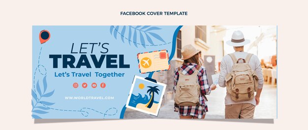 Flaches Design Reise-Facebook-Cover