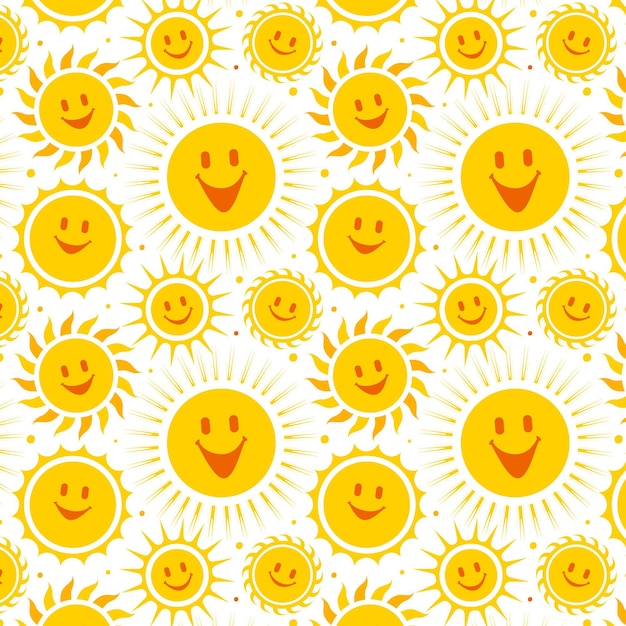 Kostenloser Vektor flaches design-smiley-sonnenmuster