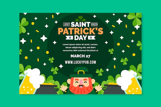 Kostenloser Vektor flaches design st. patrick's day banner