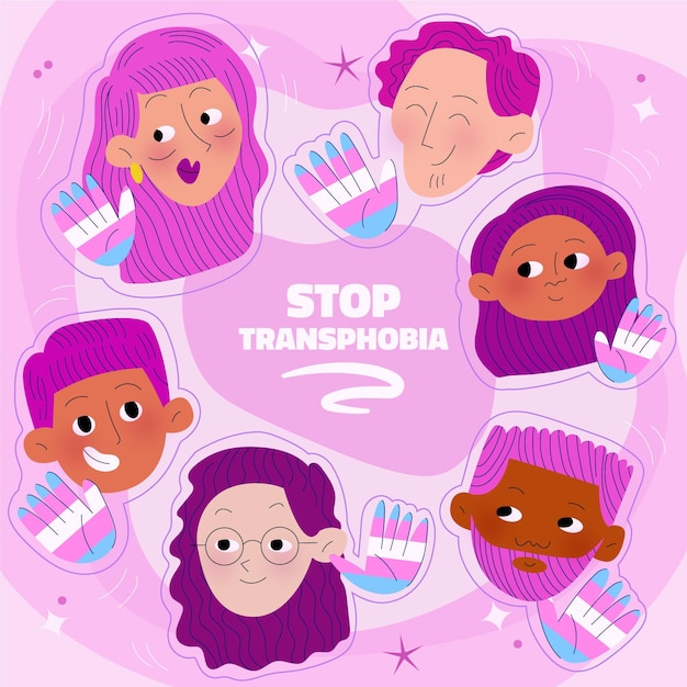 Kostenloser Vektor flaches design stoppen transphobie-konzeptillustration