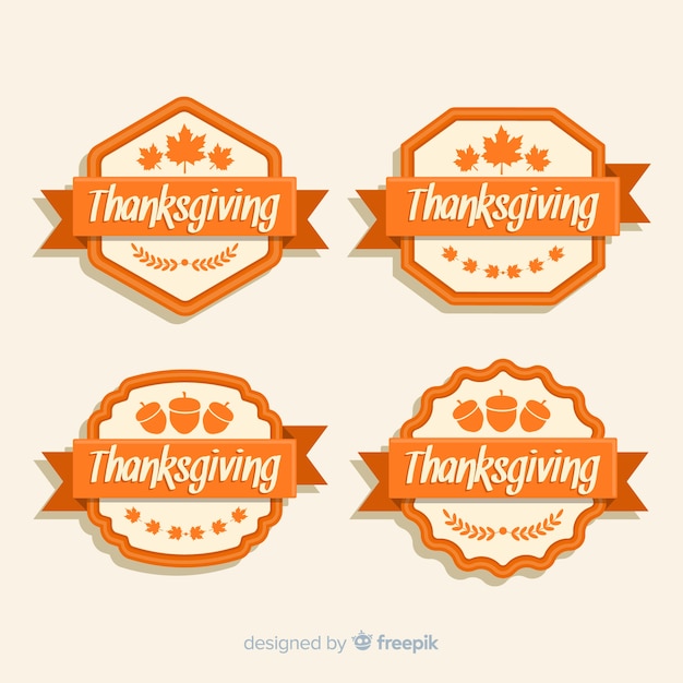 Flaches design thanksgiving-label-auflistung