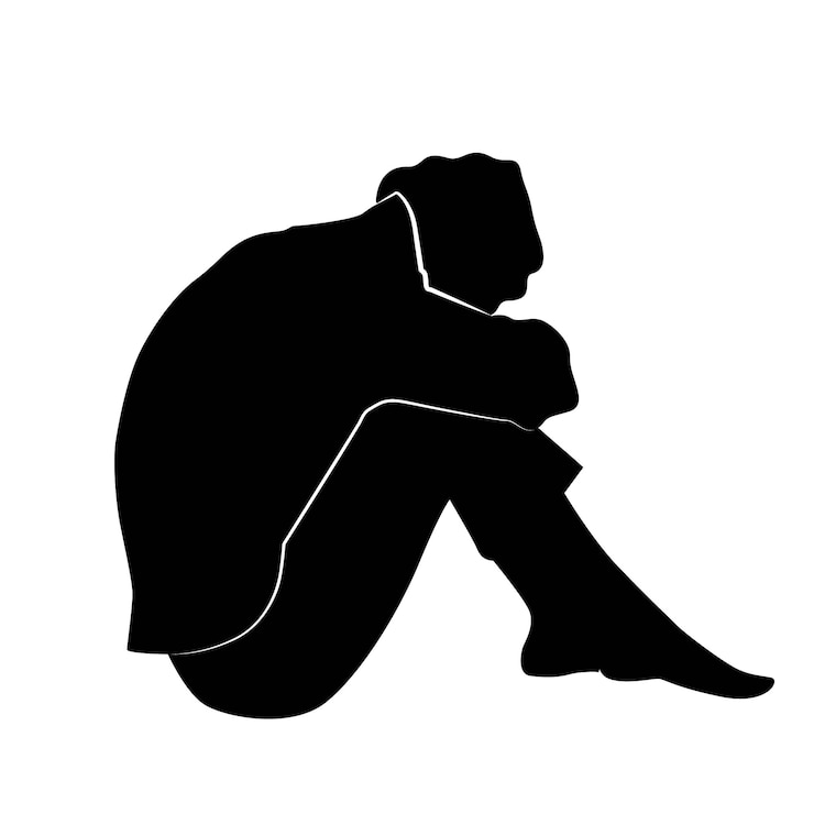 Kostenlose Vektor flaches design traurige person silhouette