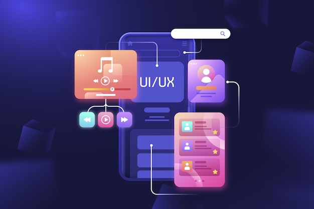 Flaches Design-UI und UX-Hintergrund
