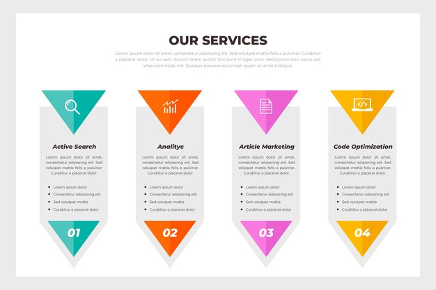 Flaches Design unserer Service-Infografik-Vorlage