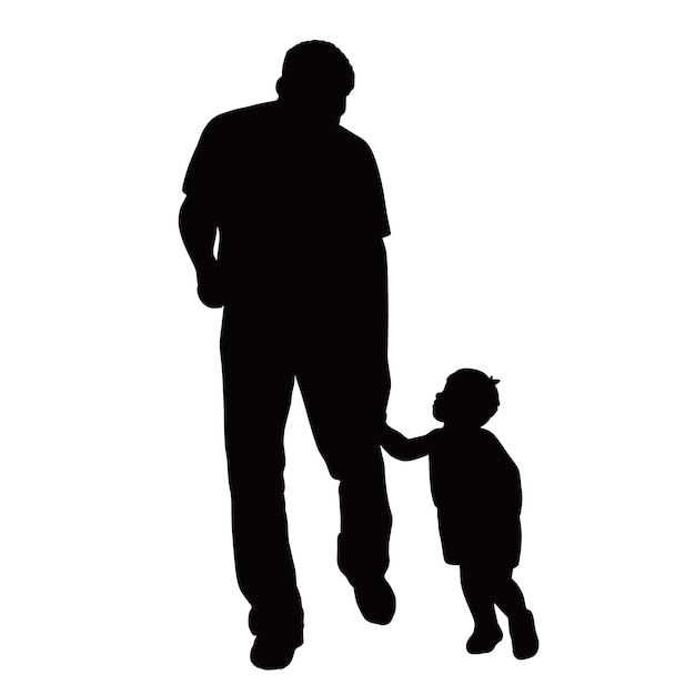 Flaches design vater und sohn silhouette