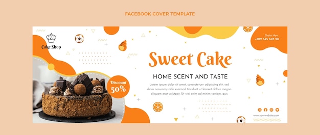 Flaches design von food-facebook-cover