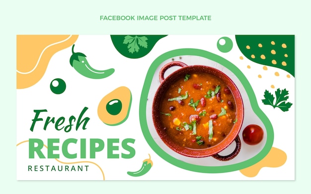 Flaches design von food-facebook-post