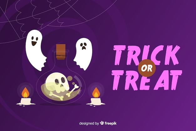 Flaches Design von Halloween-Hintergrund