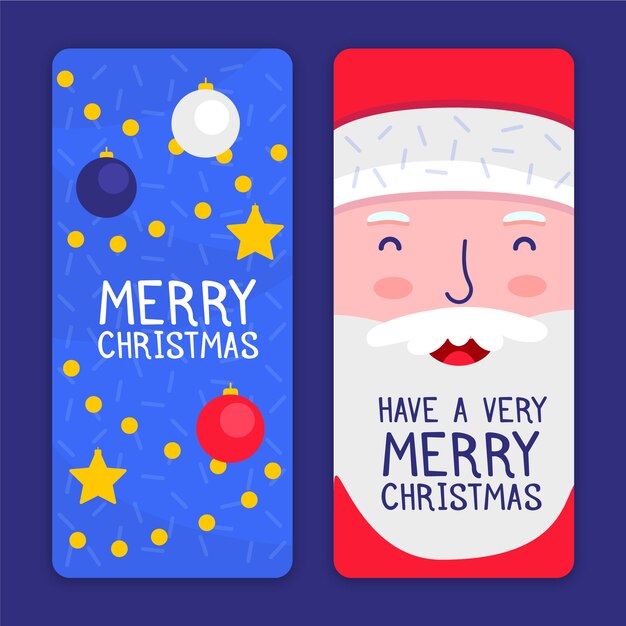 Kostenloser Vektor flaches design weihnachten banner vorlage