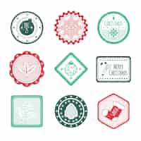 Kostenloser Vektor flaches design weihnachten briefmarkensammlung