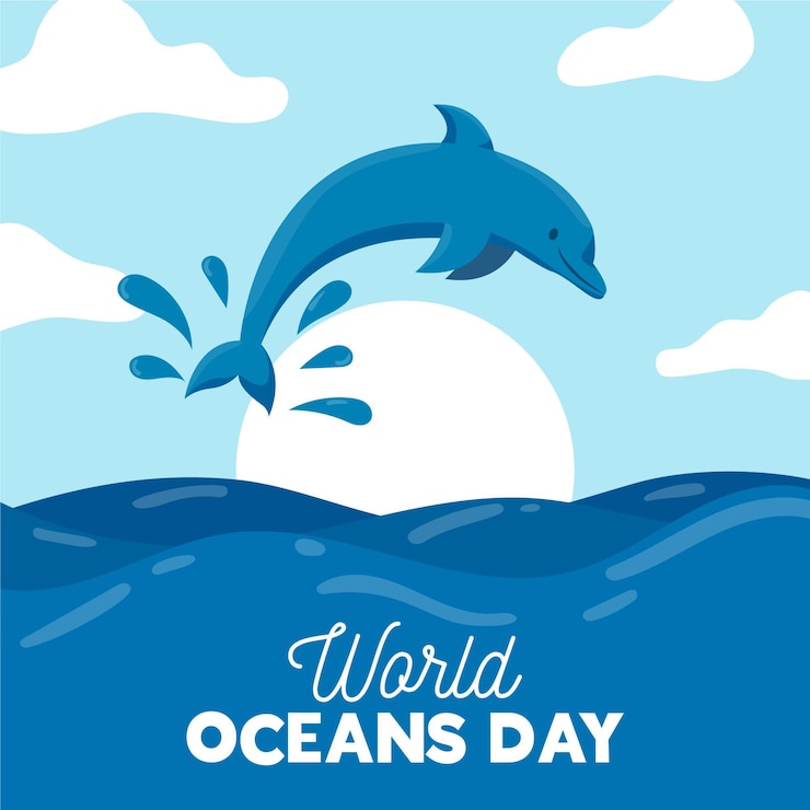 Kostenlose Vektor flaches design welt oceands day konzept