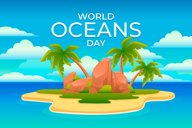 Flaches Design Welt Oceands Day Konzept