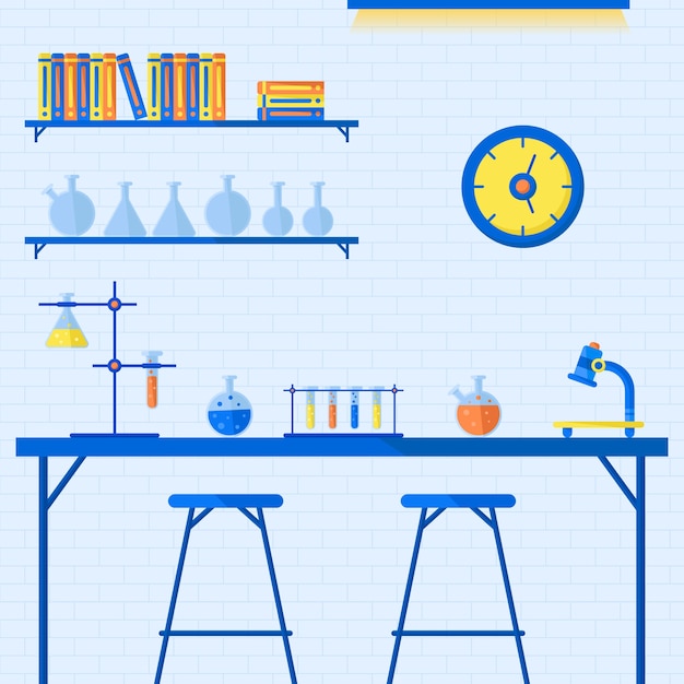 Kostenloser Vektor flaches design-wissenschaftslabor