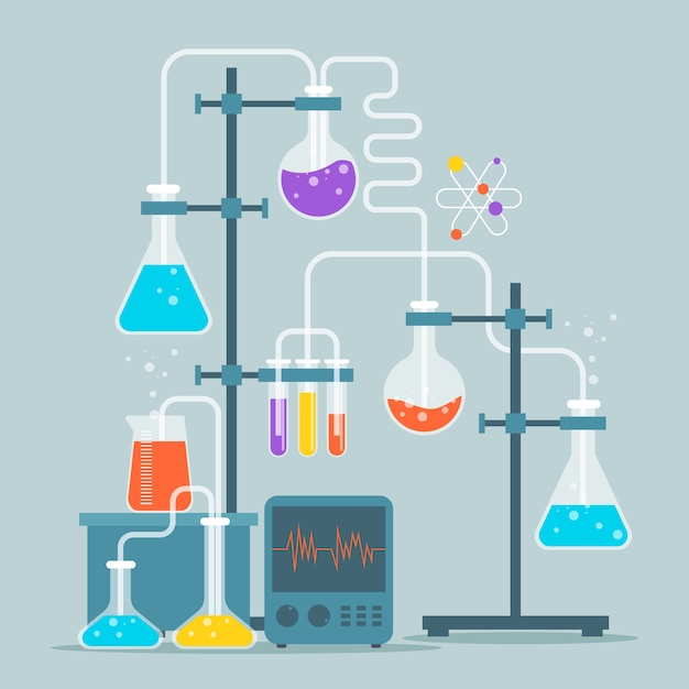 Kostenloser Vektor flaches design-wissenschaftslabor