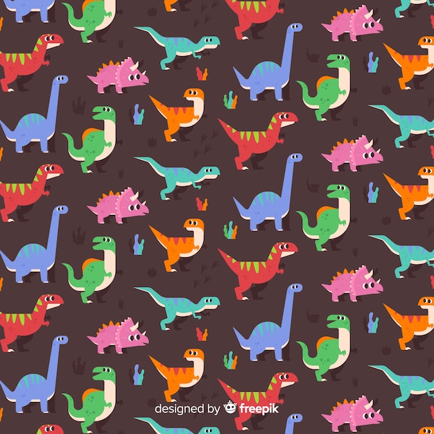 Flaches Dinosaurier-Muster