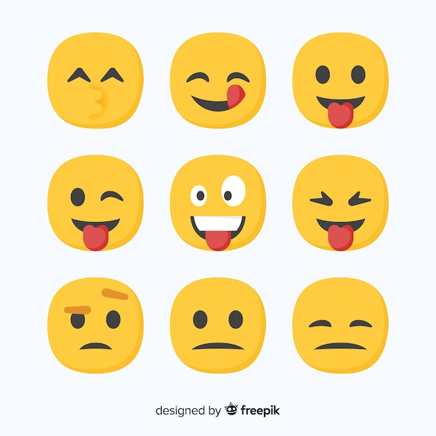 Flaches emoticon-reaktionskollektiv