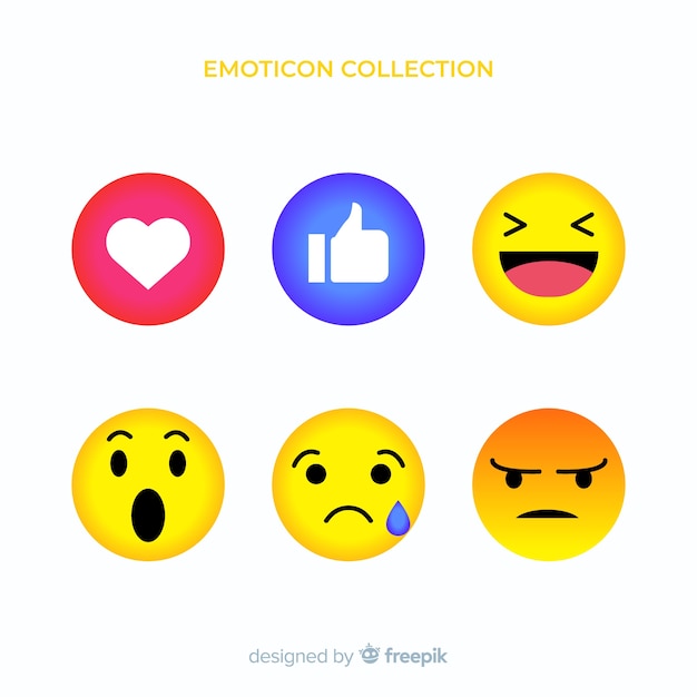 Flaches Emoticon-Reaktionskollektiv