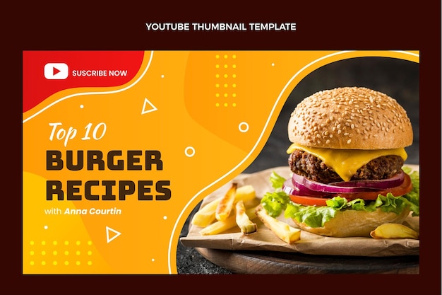 Kostenloser Vektor flaches essen youtube-thumbnail