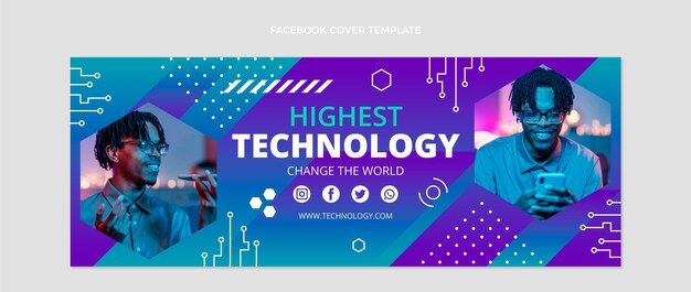 Flaches Facebook-Cover mit minimaler Technologie
