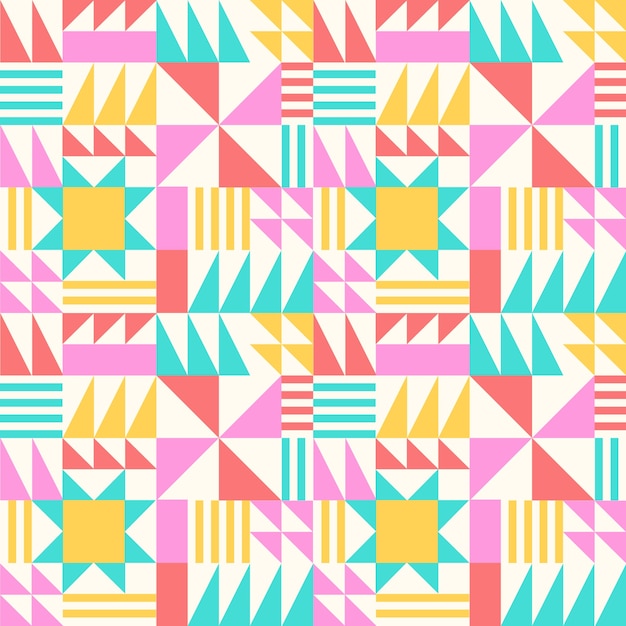 Flaches, farbenfrohes geometrisches Musterdesign