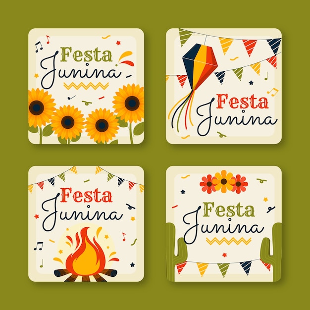 Flaches festa junina etikettenset