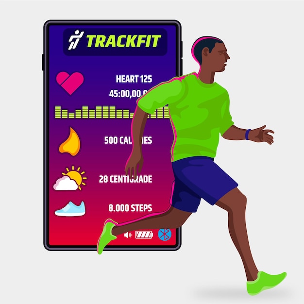 Flaches fitness-tracker-konzept