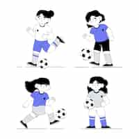 Kostenloser Vektor flaches fußballspieler-illustrationsdesign