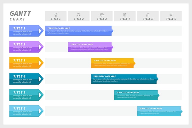 Flaches gantt-diagramm-konzept