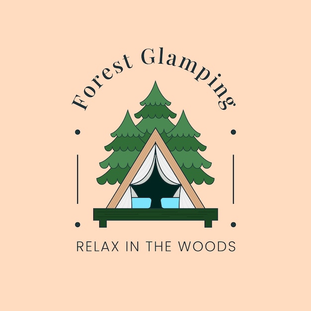 Kostenloser Vektor flaches glamping-logo