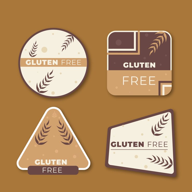 Kostenlose Vektor flaches glutenfreies etikett